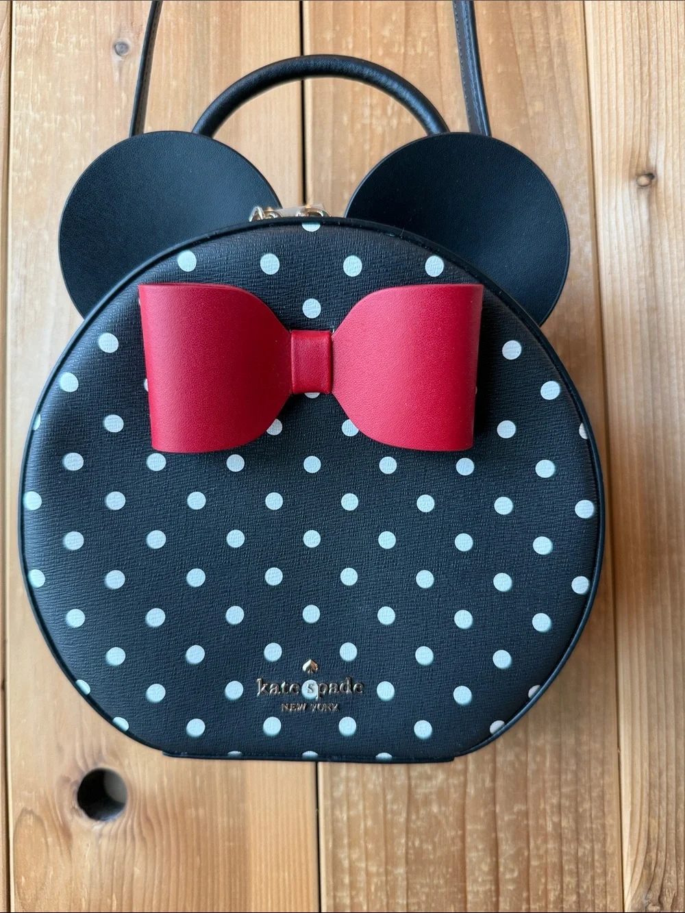 kate spade Black Polka Dot Crossbody with Red Bow